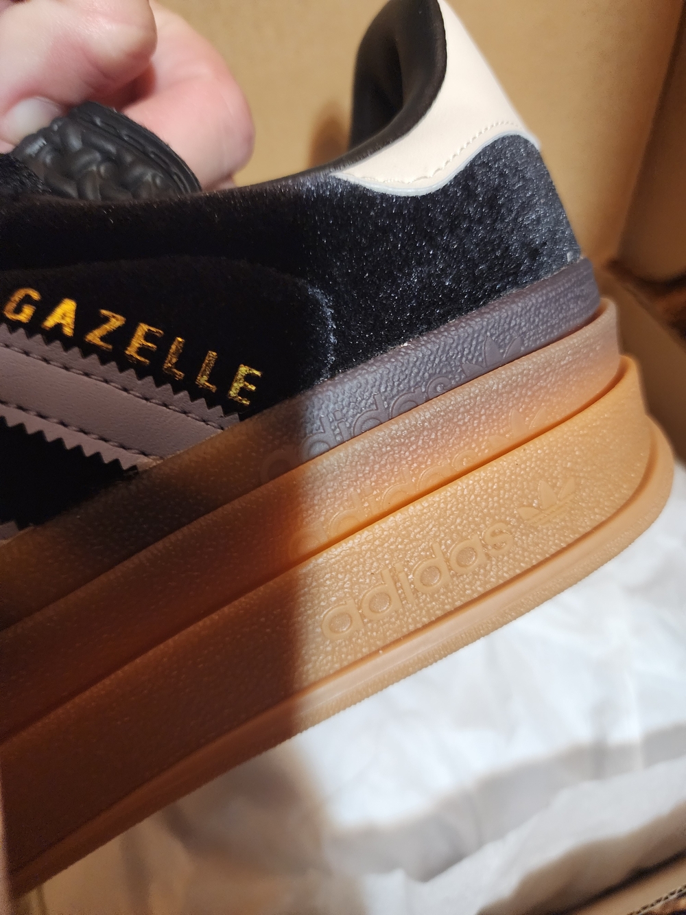 adidas Gazelle Bold  Sneakers in Black and Purple - Picture 6 of 8